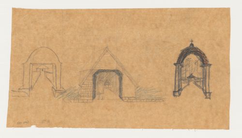 Perspectives for gateways, Woodland Chapel, Woodland Cemetery, Stockholm, Sweden