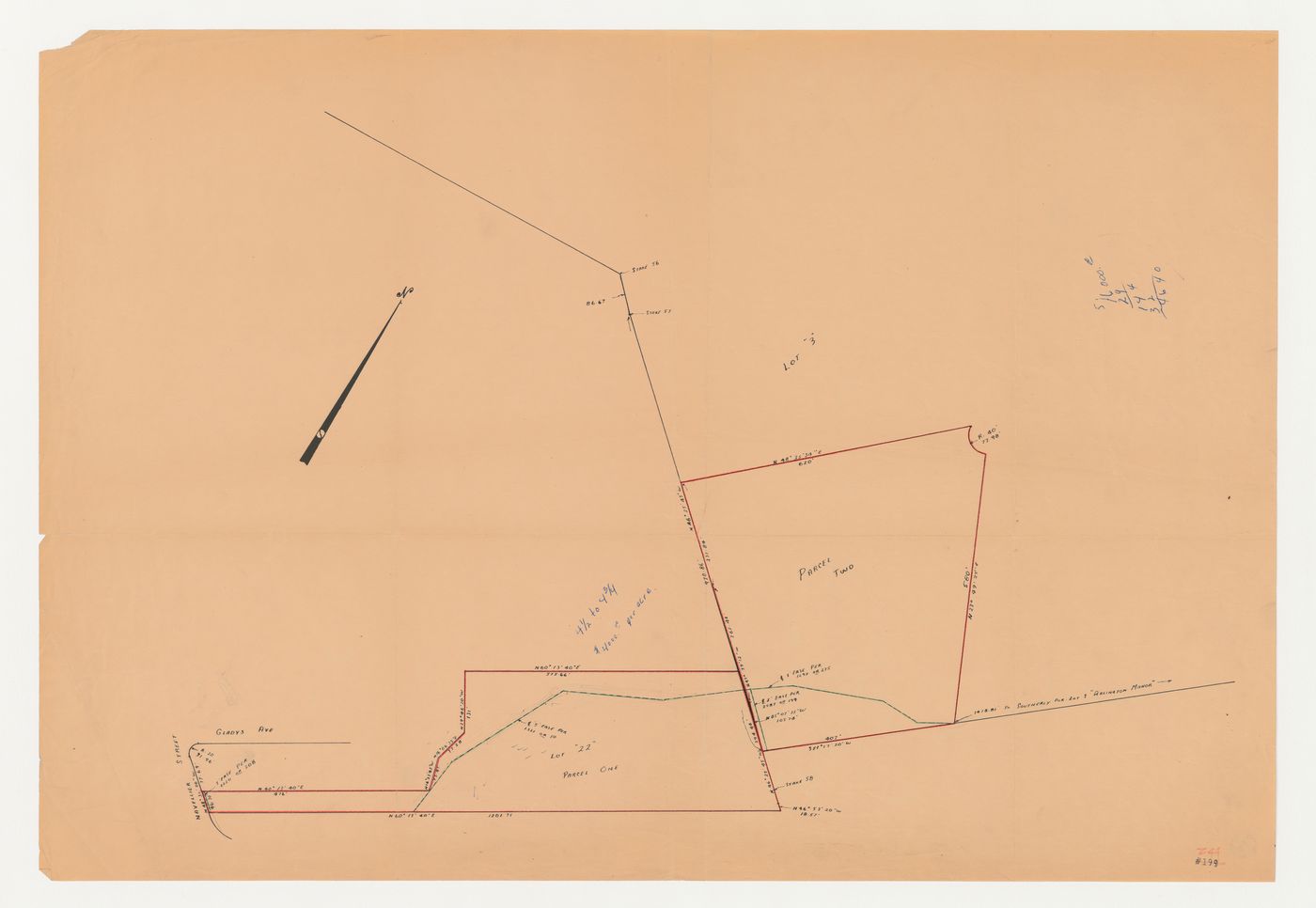 Swedenborg Memorial Chapel, El Cerrito, California: Topographic survey of three lots, including chapel site