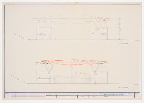 A-A and B-B Sections, Galaxy Toyama Gymnasium, Imizu, Toyama, Japan