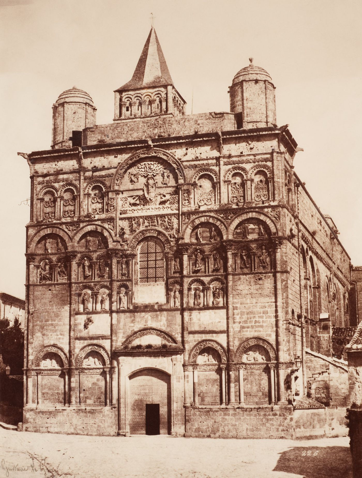 The façade of the Angoulème Cathedral, Angoulème, France