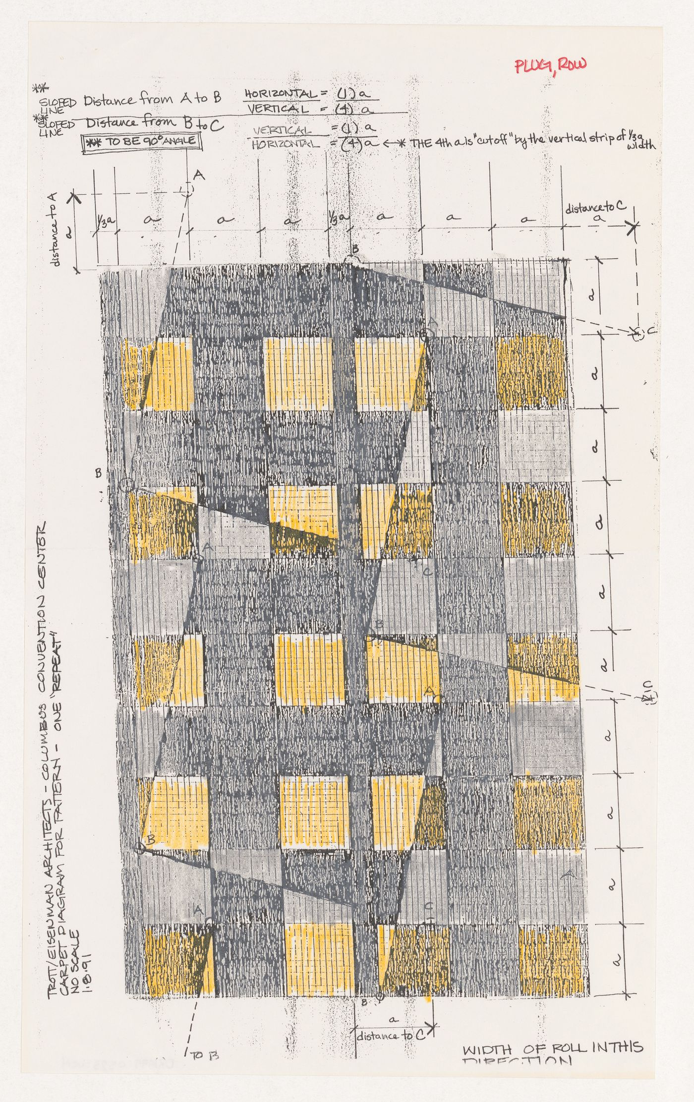 Carpet design drawing for USAX