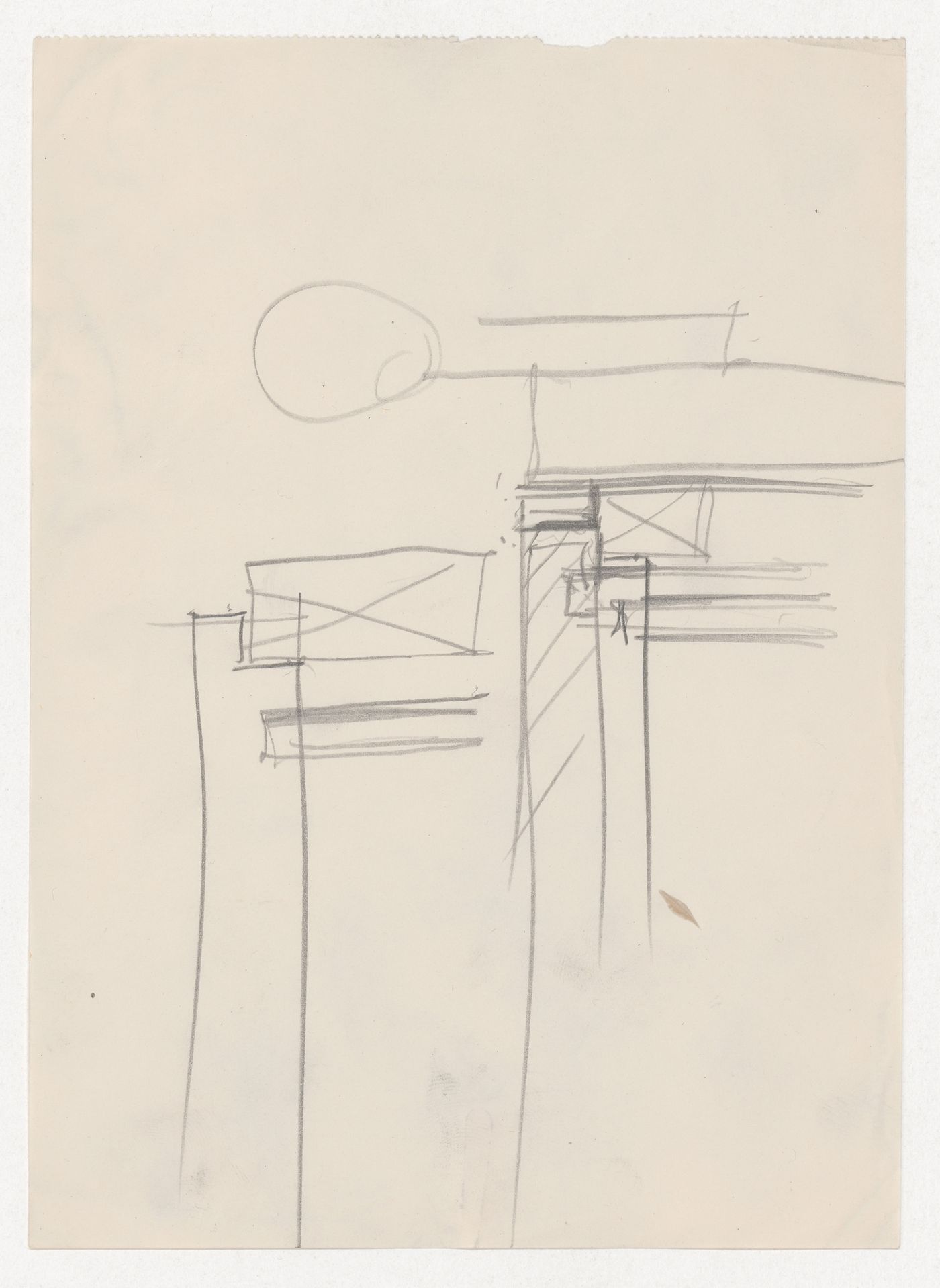 Sketch sectional detail for a window moulding [?] probably for Illinois Institute of Technology