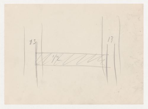 Sketch sectional detail for a window moulding [?] probably for Illinois Institute of Technology