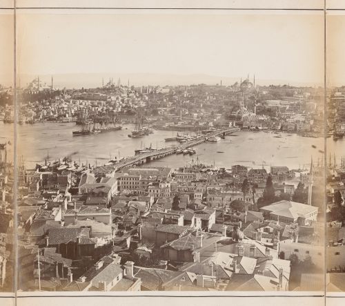 Section of a panorama of Constantinople (now Istanbul, Turkey) from the Galata Tower