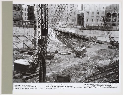 Seagram building under construction, 375 Park avenue, New York, N.Y., south-west view