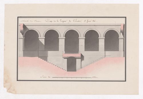 Section through stairs for Market Building, Marché des Carmes, Paris