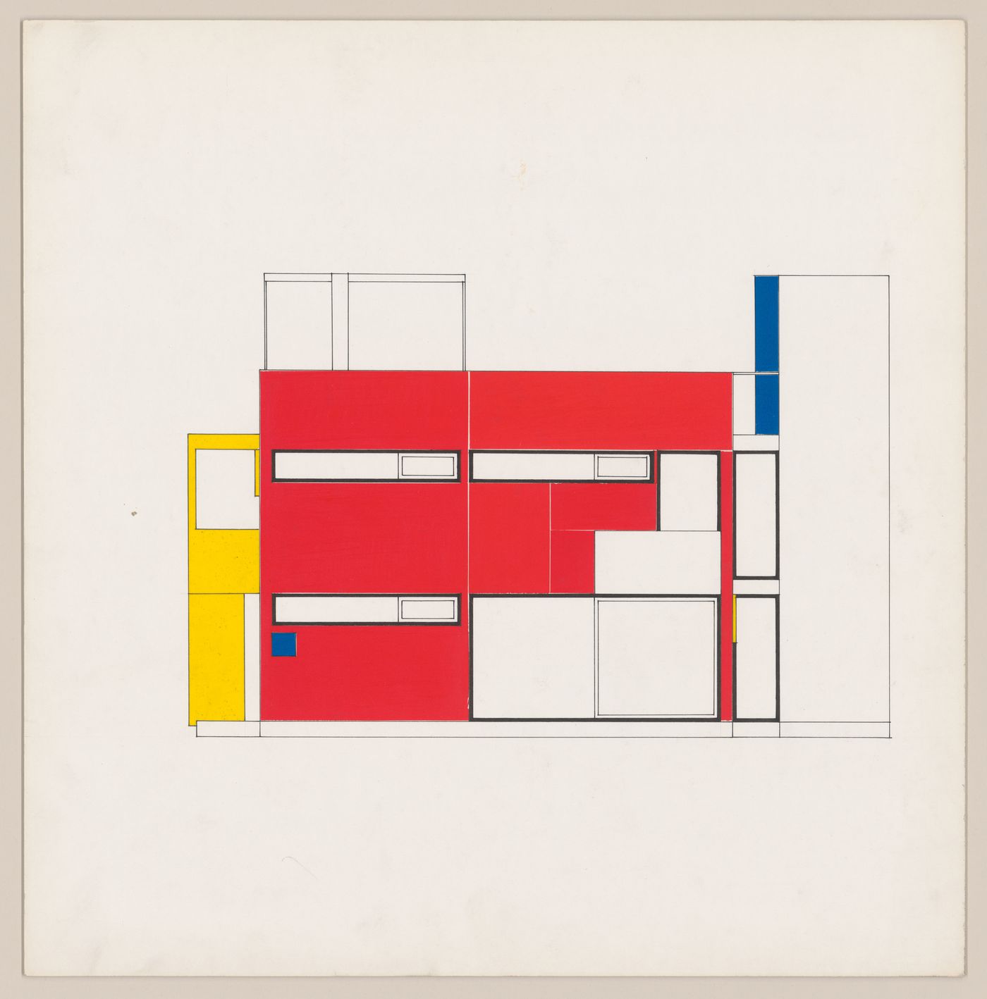 Elevation for Red-Yellow House C