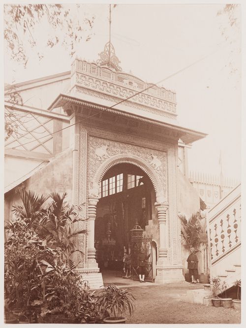 View of the Gwalior Gateway, Calcutta International Exhibition of 1883-1884, India