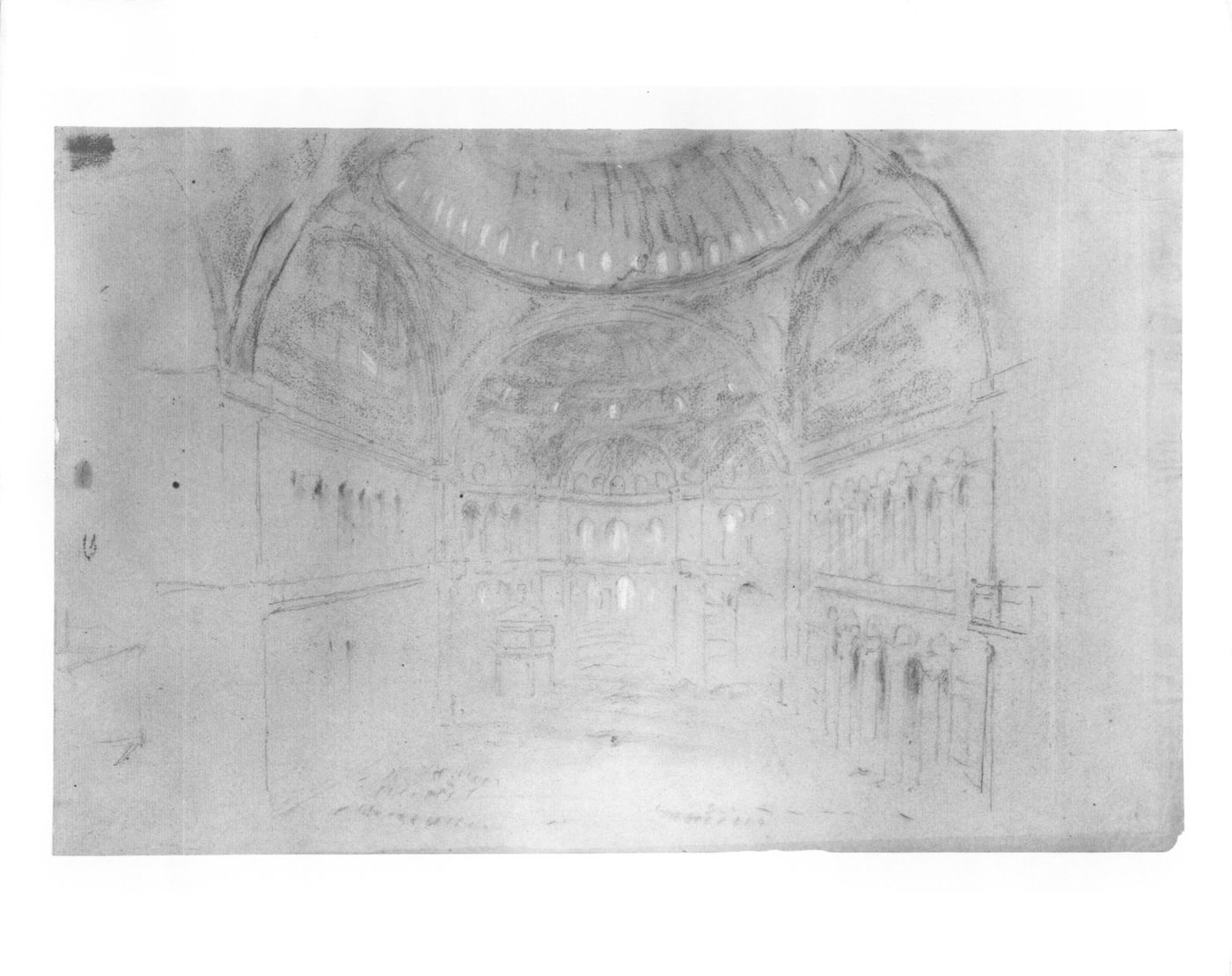 Interior perspective of the Church of Hagia Sophia, Constantinople