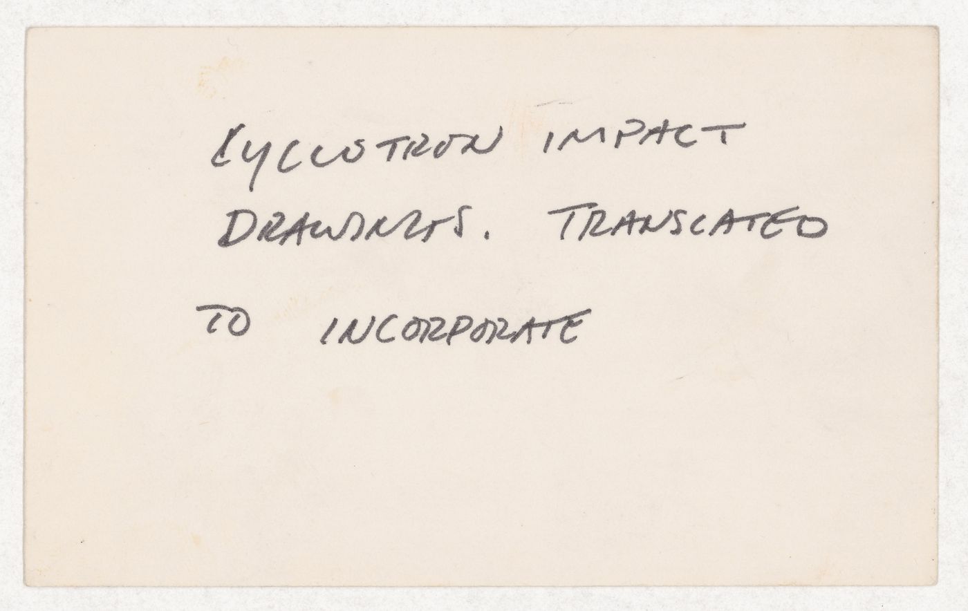 Cyclotron impact drawings. Translated to incorporate