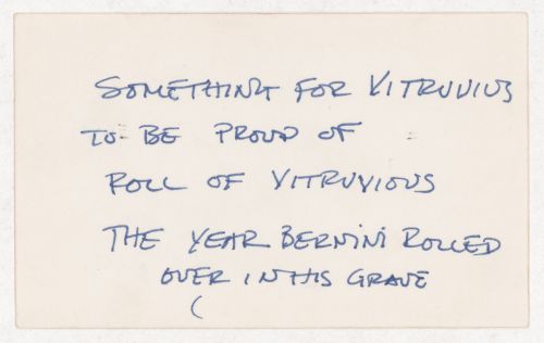 Something for Vitruvius to be proud of roll of vitruvious the year Bernini rolled over in his grave