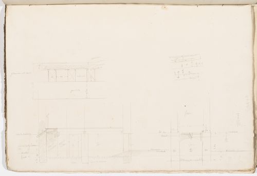 Project no. 9 for a country house for comte Treilhard: Partial sections; verso: Project no. 9 for a country house for comte Treilhard: Plan