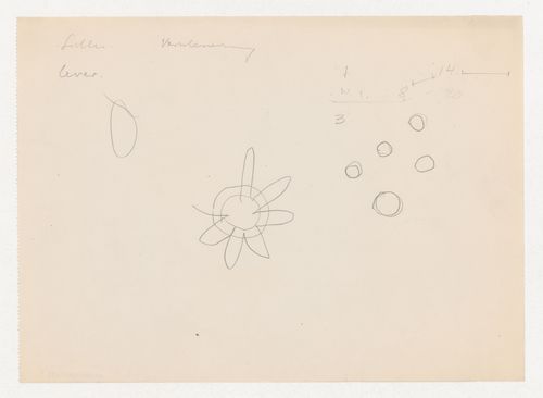 Sheet of illegible words and doodles