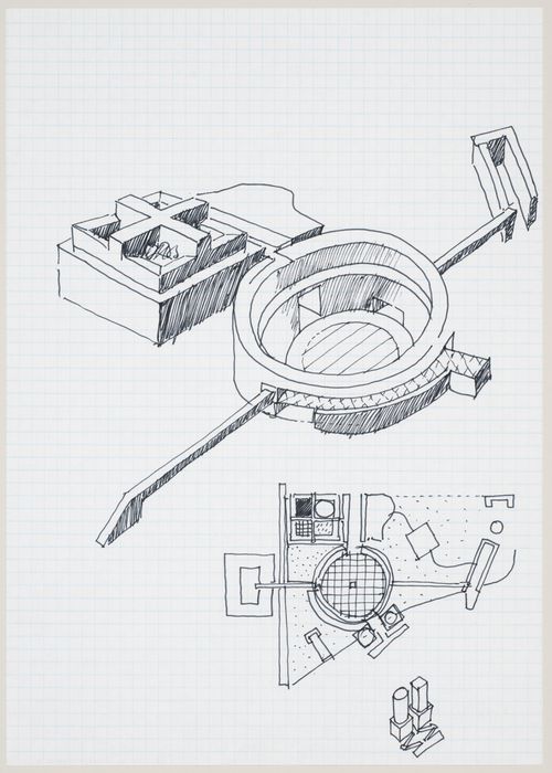 West Ferry Riverside Park, Canary Wharf, London, England: axonometrics and plans