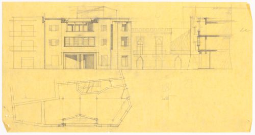 Elevation and floor plan for Casa sul Lungomare, Otranto, Italy