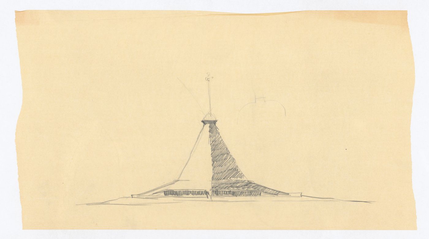 Sketched elevation, North Christian Church, Columbus, Indiana