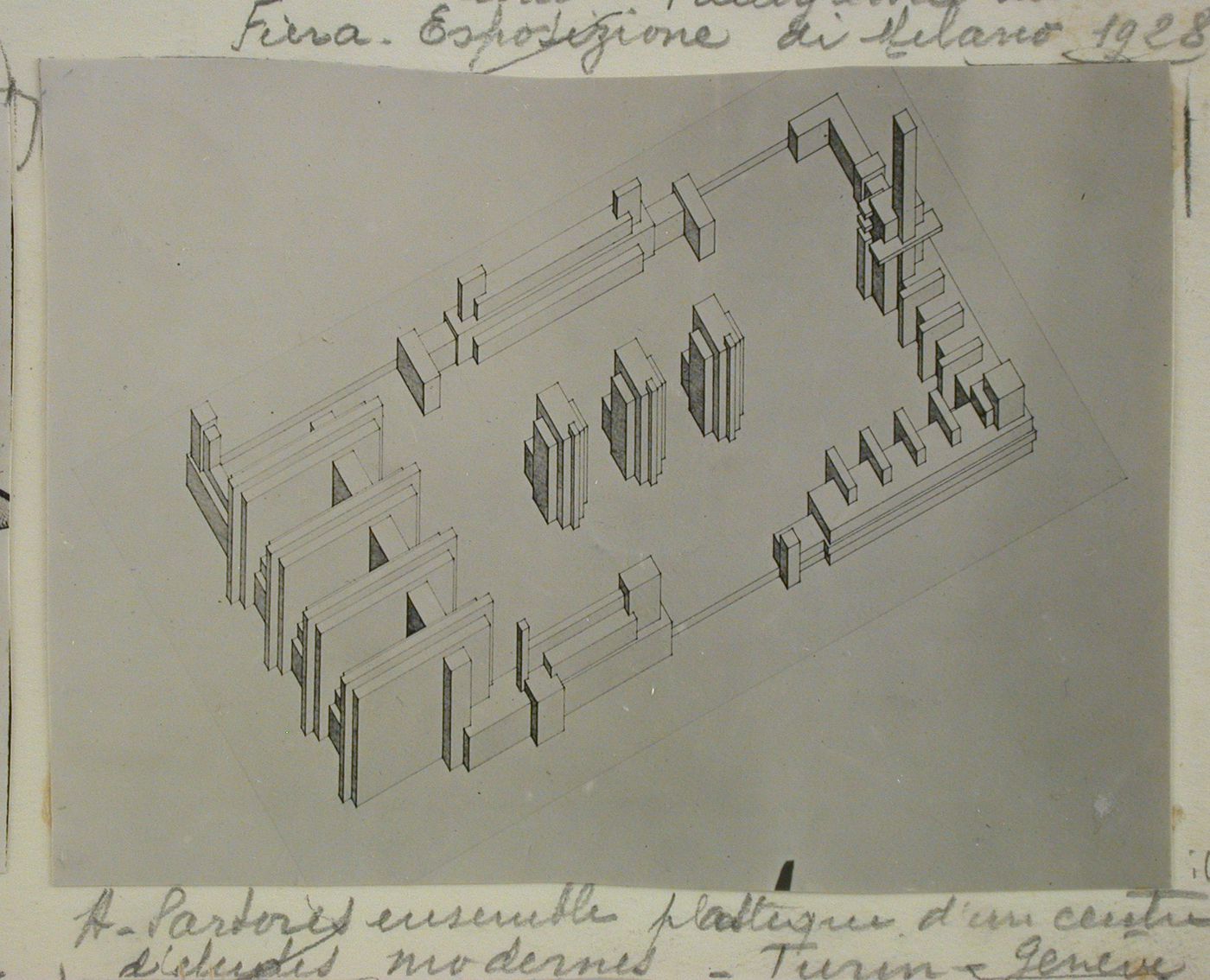 Ensemble plastique d'un centre d'études modernes - Turin - Genève. A. Sartoris