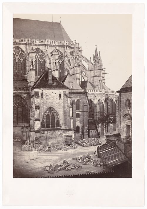 Troyes Cathedral, view of east end under restoration, Troyes, France