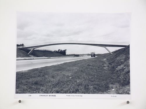 View of Trunks Alley footbridge, during construction of the Swanley Bypass, England