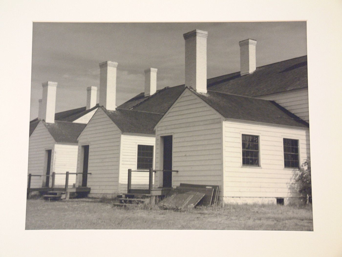 Wooden cottages with chimneys