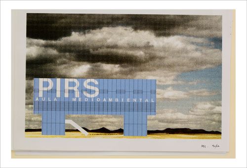 Proofs of Relevance: View of a photomontage showing the Environment Education Centre, Abalos & Herreros (1999-2001), Arico, Tenerife, Spain