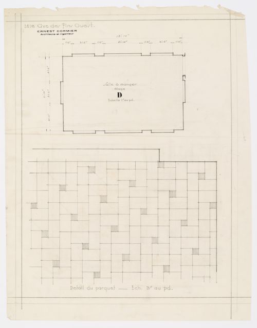 Détails du parquet de la salle à manger,  Résidence Ernest Cormier, 1418 Avenue des Pins Ouest, Montréal, Canada (1929-1957)