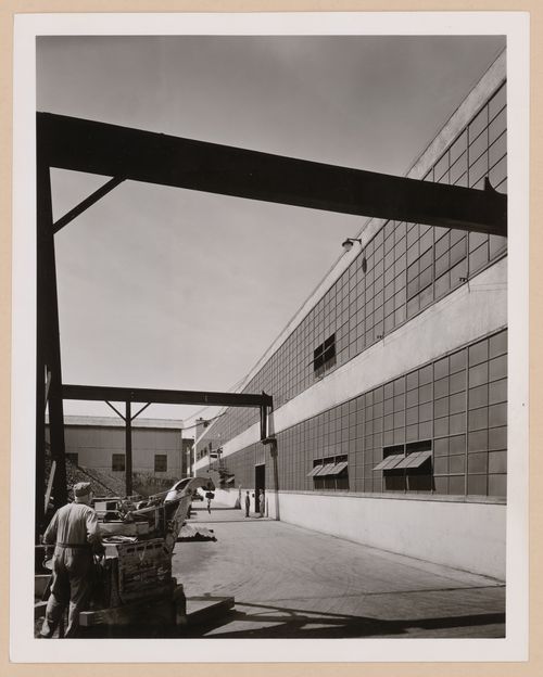 View of the rear [?] façade of the Machine Shop, American Locomotive Company Assembly Plant, Auburn, New York