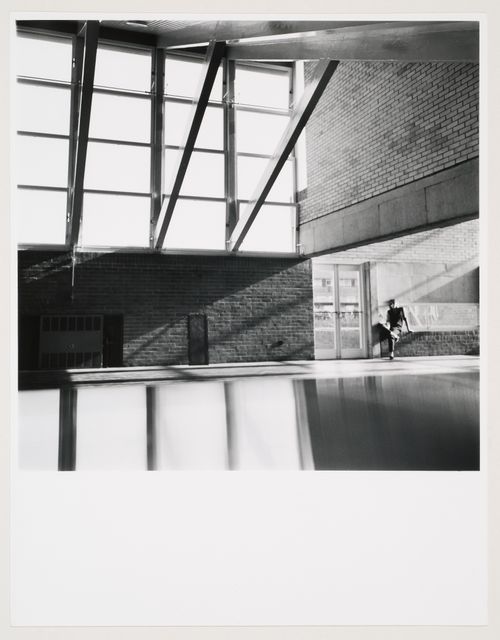 Interior view of Assembly Hall, Brunswick Park Primary School, London, England