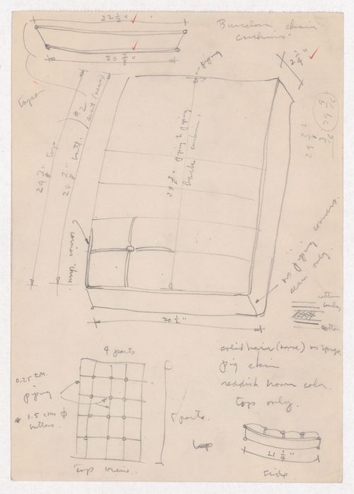 Various documents and drawings including furniture design and office renovation: File G 711