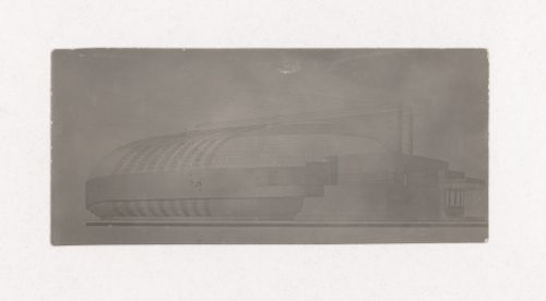 Photograph of a student drawing by L. Pavlov on the topic "Exercise on Finding the Expressiveness of Volume. Riding School" for the "Space" course at the Vkhutein (Moscow Higher Technical Institute), Moscow