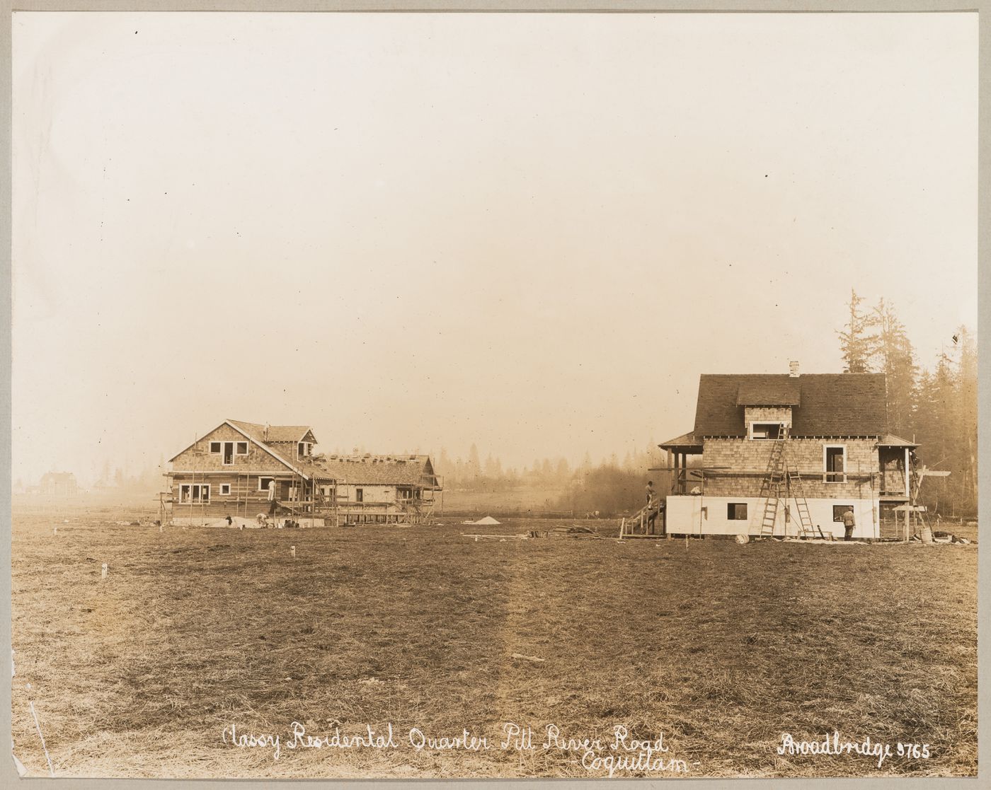 View of houses under construction, Coquitlam (now Port Coquitlam), British Columbia