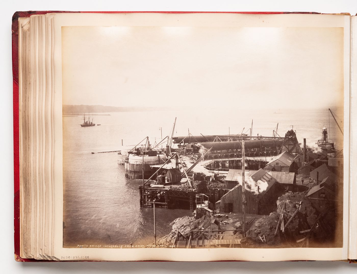 View of the Forth Bridge under construction, Firth of Forth, Scotland, United Kingdom