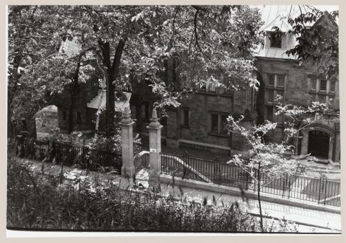 View of the principal façade of a semi-detached house [?] from above, 12-14 Sunnyside Avenue, Westmount, Québec