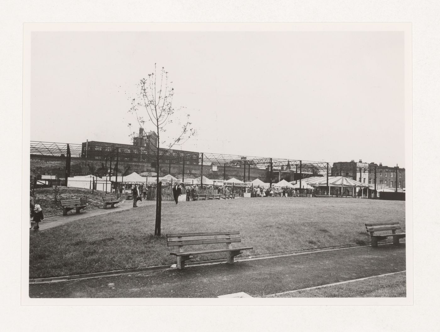 Exterior view of Inter-Action Centre showing a temporary fair