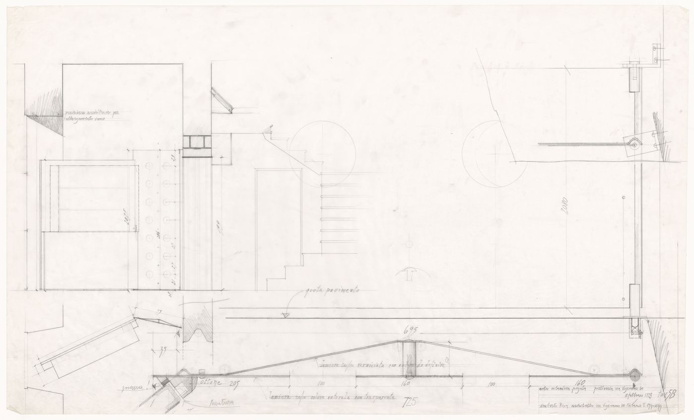 Sections, plans and details for Via Vigevano condominio e studio, Milan, Italy