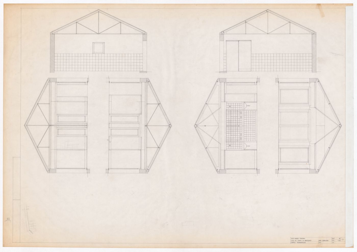 Garage and bar sections for Casa J. M. Teixeira, Quinta do Forno, Briteiros - Guimarães