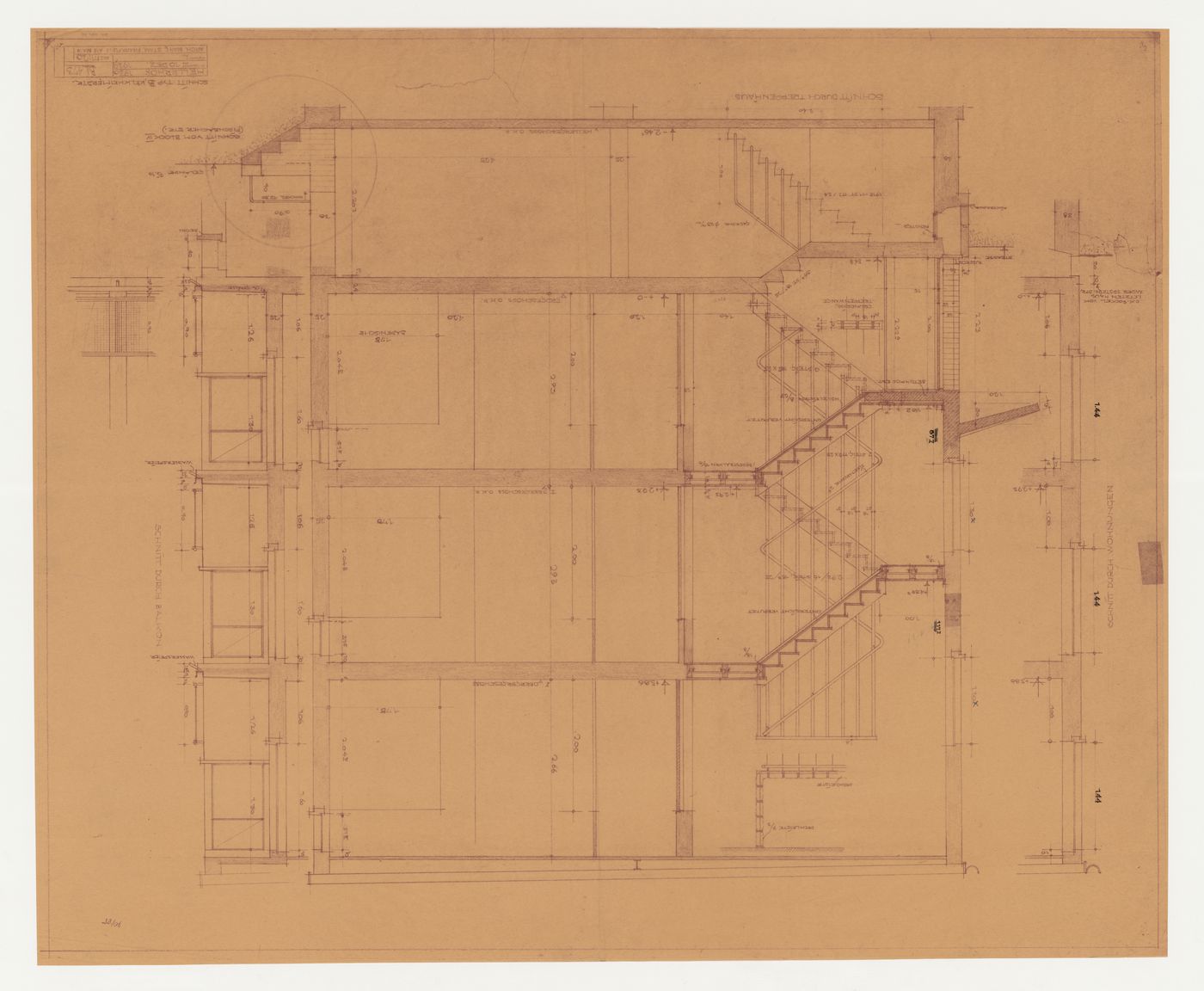 Section for a type B housing unit, Hellerhof Housing Estate, Frankfurt am Main, Germany