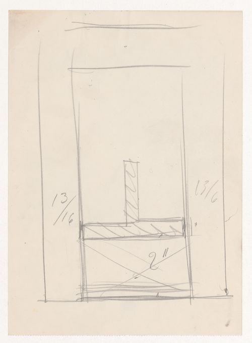 Sketch sectional detail for a column, probably for Illinois Institute of Technology