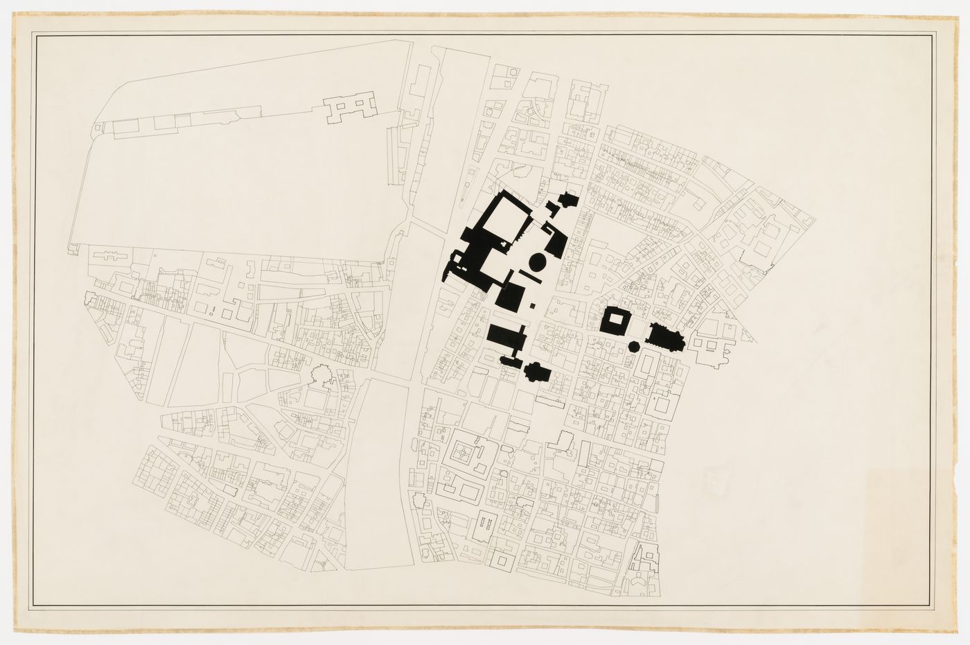 Competition project for a theatre and organization of the Pilotta area, Parma, Italy: site plan