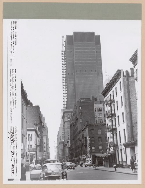 Seagram building under construction, 375 Park avenue, New York, N.Y., west view
