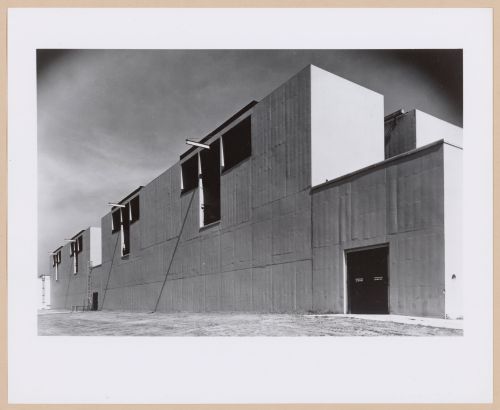 View of the south façade of the Test Cells, Wright Aeronautical Corporation Airplane Engine Assembly Plant, Lockland, Ohio