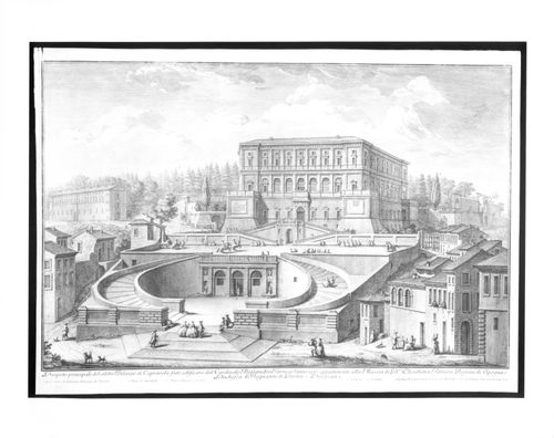 A front view of the Palazzo Farnese at Caprarola