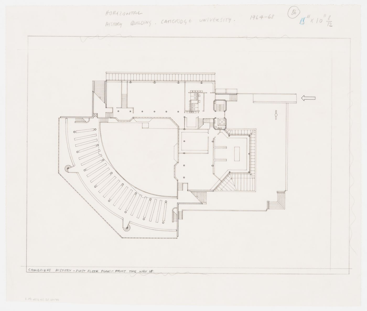 History Faculty Building, University of Cambridge, Cambridge, England: first floor plan