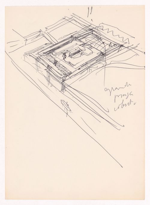 Sketch axonometric view for Madame Lotte Pohl, Santiago do Cacém, Portugal