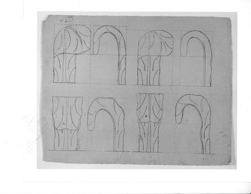 Front and lateral elevations for decorative details for the high altar for Notre-Dame de Montréal