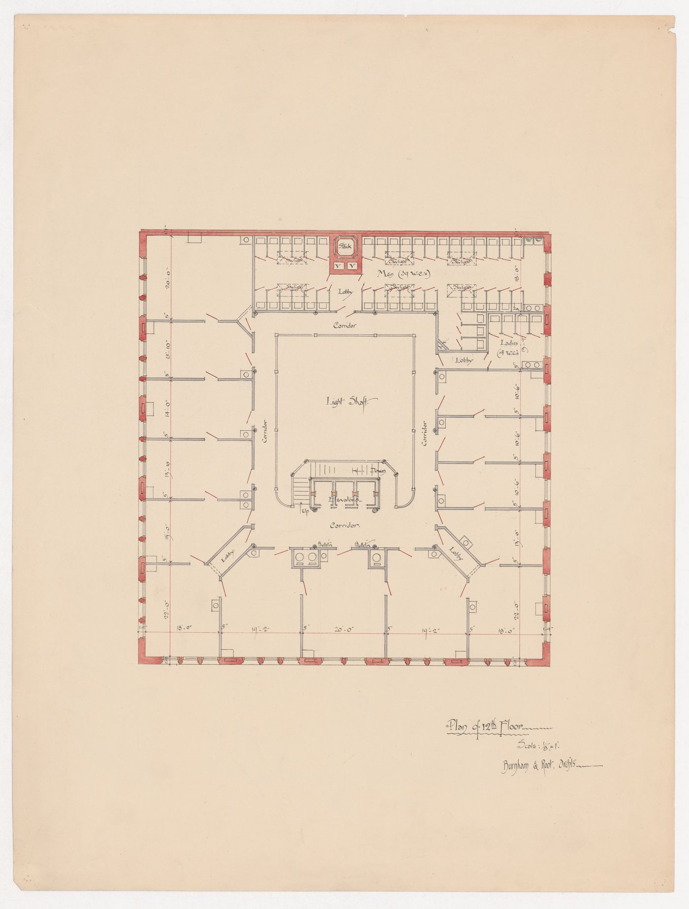 Office building, Chicago: Twelfth floor plan