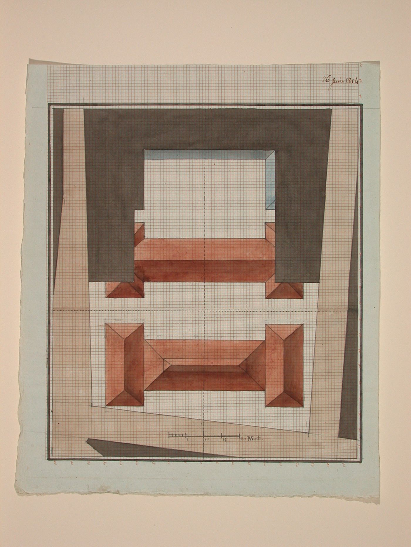 Roof plan for Market Building, Marché des Carmes, Paris