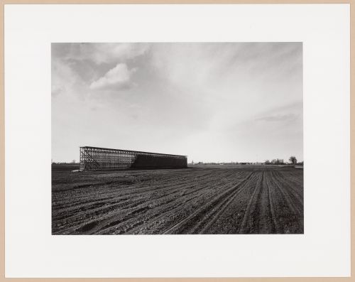 Corn storage and drying crib, Hwy. 132 E., Québec, from the series The Forms of Canadian Industrial Architecture