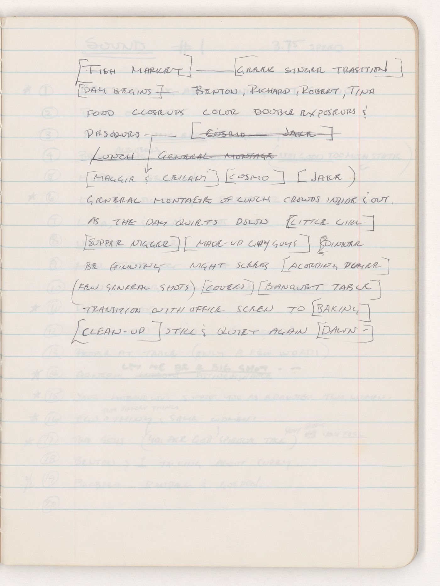 Script for the film Food