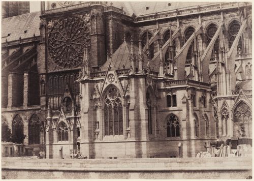 Notre-Dame de Paris, south transept and south side of choir and new sacristy, exterior, Paris, France